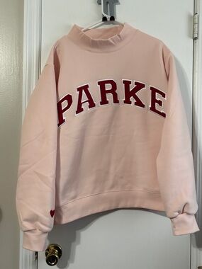 Parke Valentine's Varsity Mockneck - Peony + Crimson L / XL NEW